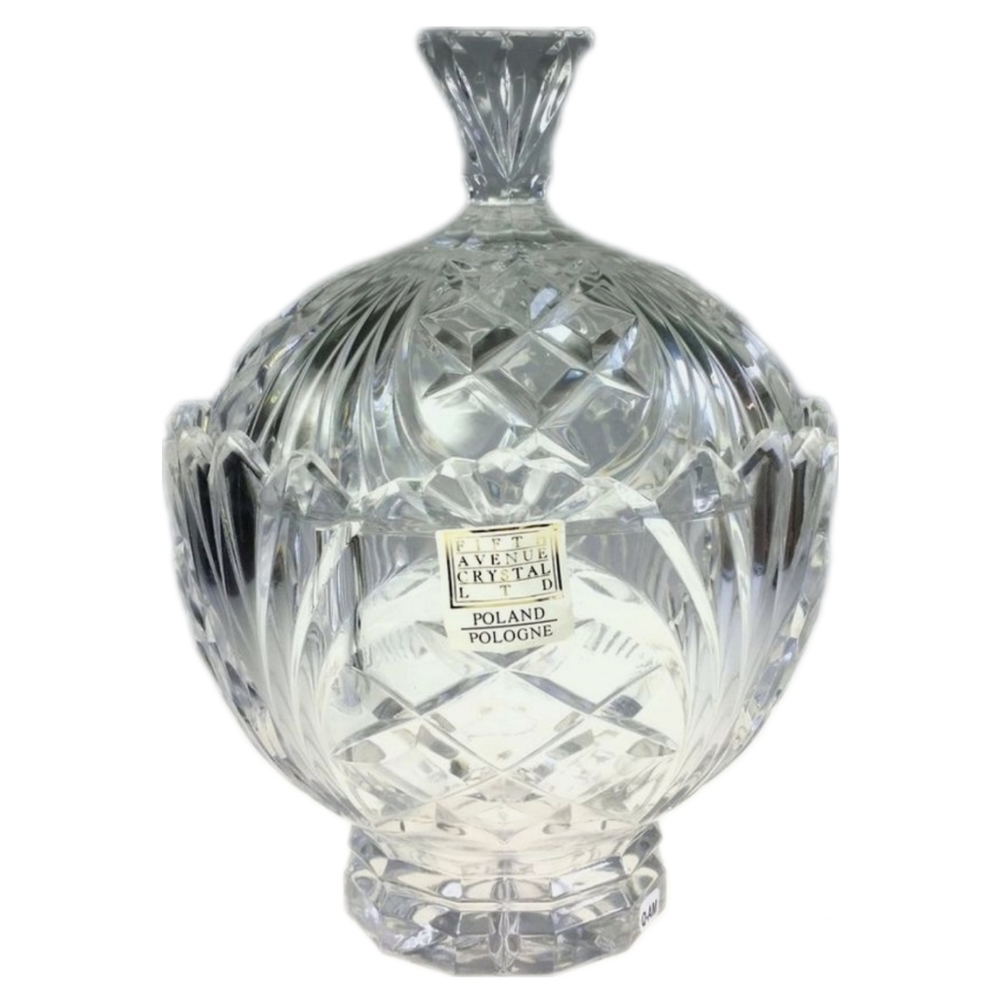 Fifth Avenue Crystal LTD covered candy dish. Made in Poland